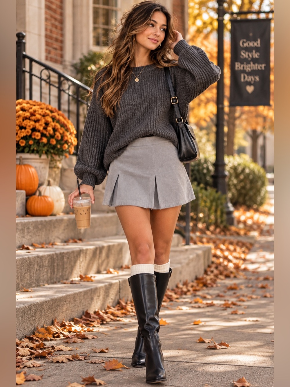 Urban Outfitters BDG Gray Corduroy Pleated Mini Skirt Y2K Preppy A-Line